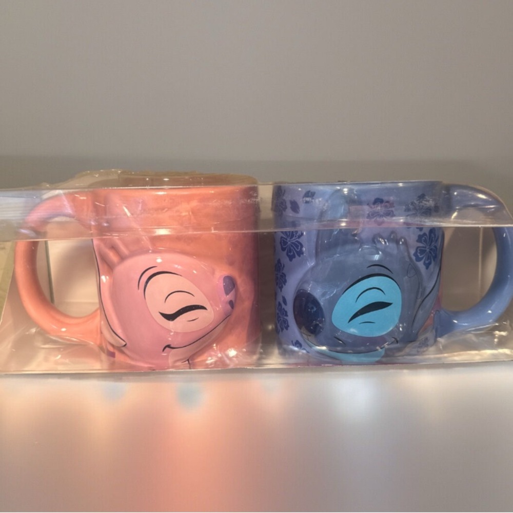Disney 3D Ceramic Mug Lilo & stitch & Angel set collector edition